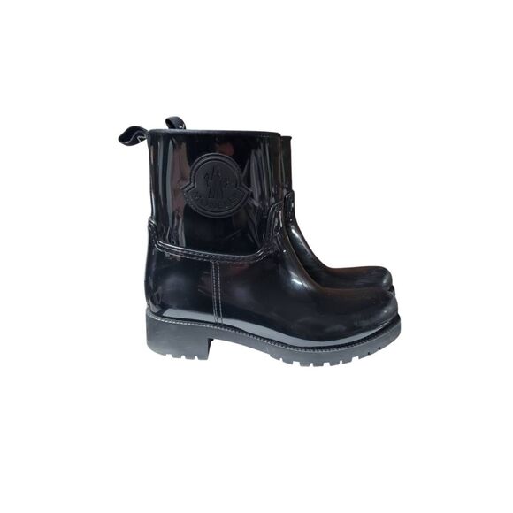 Moncler Women's Black Ginette Rainboots Booties Size 37 - Picture 1 of 9